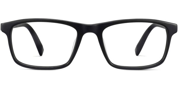 Front View Image of Becton Eyeglasses Collection, by Warby Parker Brand, in Jet Black Matte Color