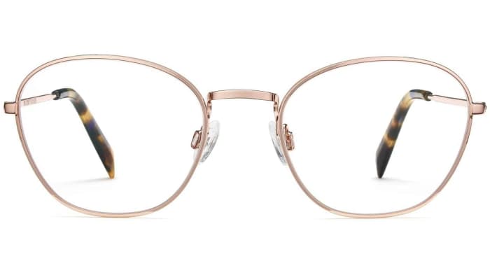 Front View Image of Colby Eyeglasses Collection, by Warby Parker Brand, in Rose Gold Color