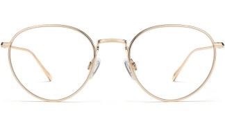 Front View Image of Ezra Eyeglasses Collection, by Warby Parker Brand, in Polished Gold Color