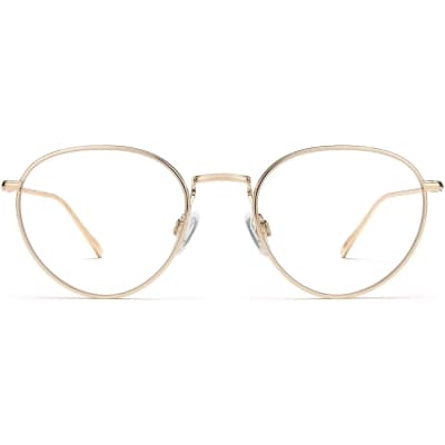 Front View Image of Ezra Eyeglasses Collection, by Warby Parker Brand, in Polished Gold Color