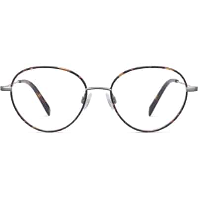 Front View Image of Arlen Eyeglasses Collection, by Warby Parker Brand, in Whiskey Tortoise Matte with Polished Silver Color