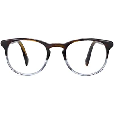 Front View Image of Baker Eyeglasses Collection, by Warby Parker Brand, in Eastern Bluebird Fade Color