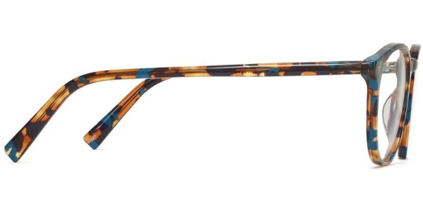 Side View Image of Butler Eyeglasses Collection, by Warby Parker Brand, in Teal Tortoise Color