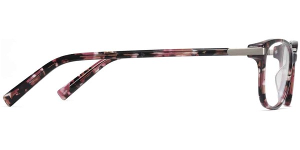Side View Image of Daisy Eyeglasses Collection, by Warby Parker Brand, in Violet Quartz Crystal with Polished Silver Color