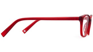 Side View Image of Daisy Eyeglasses Collection, by Warby Parker Brand, in Cardinal Crystal Color