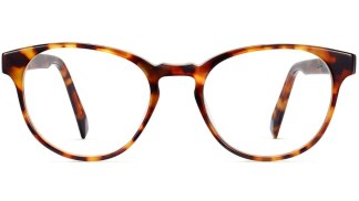 Front View Image of Whalen Eyeglasses Collection, by Warby Parker Brand, in Striped Acorn Tortoise Color