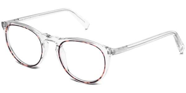 Angle View Image of Haskell Eyeglasses Collection, by Warby Parker Brand, in Crystal with Maple Color