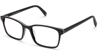 Angle View Image of Brady Eyeglasses Collection, by Warby Parker Brand, in Black Matte Eclipse Color