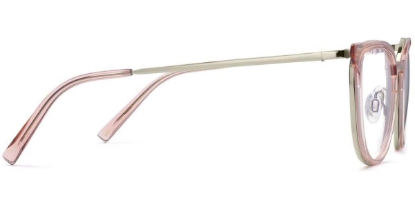 Side View Image of Lindley Eyeglasses Collection, by Warby Parker Brand, in Rose Water with Riesling Color