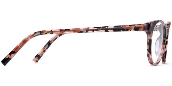 Side View Image of Virginia Eyeglasses Collection, by Warby Parker Brand, in Lavender Pearl Tortoise Color