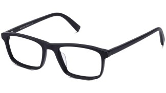 Angle VIew Image of Becton Eyeglasses Collection, by Warby Parker Brand, in Jet Black Matte Color