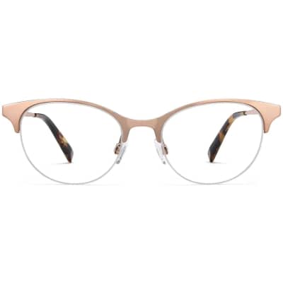 Front View Image of Esther Eyeglasses Collection, by Warby Parker Brand, in Rose Gold Color
