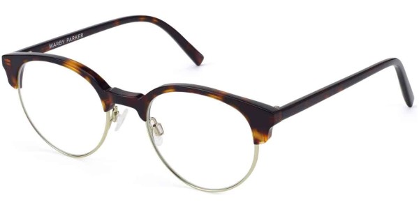 Angle View Image of Carey Eyeglasses Collection, by Warby Parker Brand, in Cognac Tortoise with Riesling Color