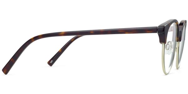 Side View Image of Carey Eyeglasses Collection, by Warby Parker Brand, in Cognac Tortoise with Riesling Color