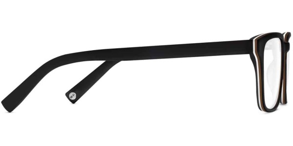 Side View Image of Burke Eyeglasses Collection, by Warby Parker Brand, in Black Matte Eclipse Color