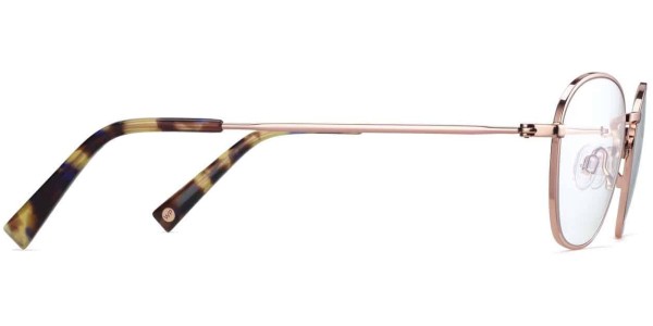 Side View Image of Colby Eyeglasses Collection, by Warby Parker Brand, in Rose Gold Color