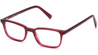 Angle View Image of Oliver Eyeglasses Collection, by Warby Parker Brand, in Berry Crystal Fade Color