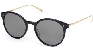 Angle View Image of Langley Sunglasses Collection, by Warby Parker Brand, in Jet Black with Polished Gold Color