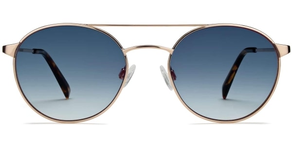 Front View Image of Fisher Sunglasses Collection, by Warby Parker Brand, in Polished Gold Color