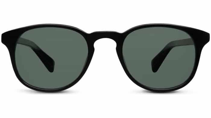 Front View Image of Downing Sunglasses Collection, by Warby Parker Brand, in Jet Black Color