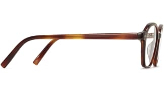 Side View Image of Britten Eyeglasses Collection, by Warby Parker Brand, in Amber Tortoise Color