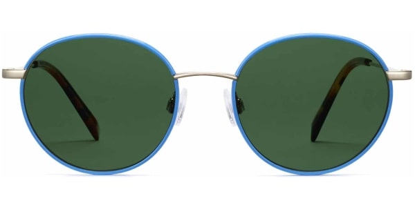 Front View Image of Duncan Sunglasses Collection, by Warby Parker Brand, in Scotia Blue with Riesling Color