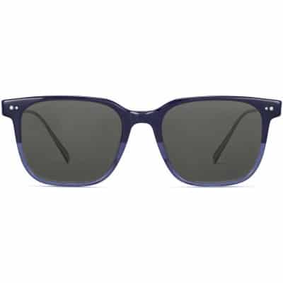 Front View Image of Caleb Sunglasses Collection, by Warby Parker Brand, in Midnight Fade with Polished Silver Color