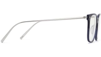 Side View Image of Caleb Eyeglasses Collection, by Warby Parker Brand, in Midnight Fade with Polished Silver Color