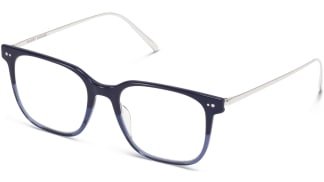 Angle View Image of Caleb Eyeglasses Collection, by Warby Parker Brand, in Midnight Fade with Polished Silver Color