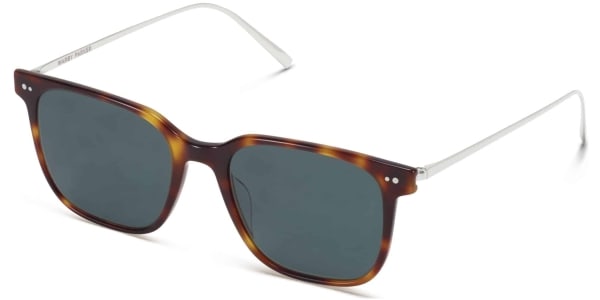 Angle View Image of Caleb Sunglasses Collection, by Warby Parker Brand, in Woodgrain Tortoise with Polished Silver Color