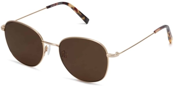 Angle View Image of Cyrus Sunglasses Collection, by Warby Parker Brand, in Polished Gold Color