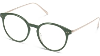Angle View Image of Langley Eyeglasses Collection, by Warby Parker Brand, in Magnolia Green with Polished Gold Color