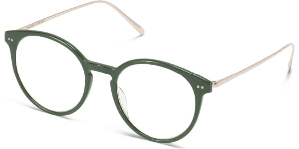 Angle View Image of Langley Eyeglasses Collection, by Warby Parker Brand, in Magnolia Green with Polished Gold Color