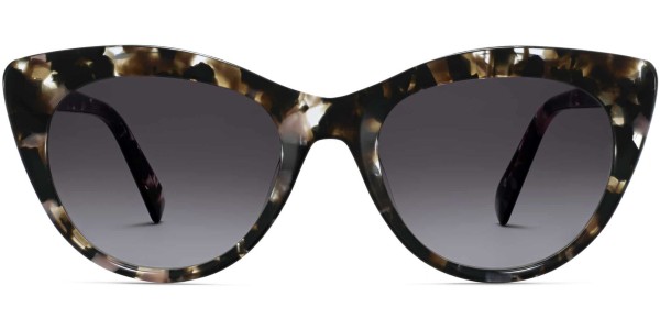 Front View Image of Leta Sunglasses Collection, by Warby Parker Brand, in Black Currant Tortoise Color