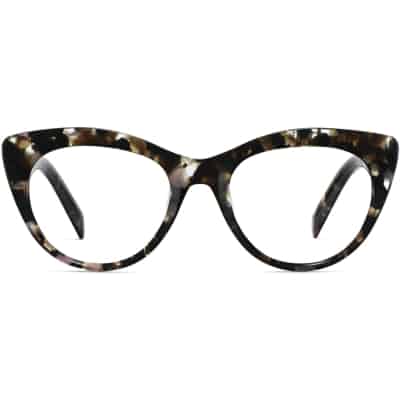 Front View Image of Leta Eyeglasses Collection, by Warby Parker Brand, in Black Currant Tortoise Color