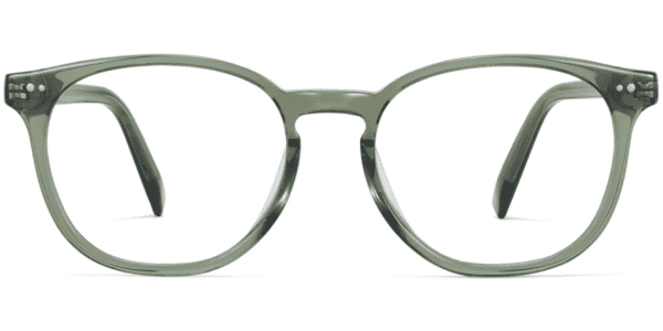Front View Image of Carlton Eyeglasses Collection, by Warby Parker Brand, in Seaweed Crystal Color