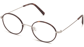 Angle View Image of Collins Eyeglasses Collection, by Warby Parker Brand, in Red Canyon Matte with Polished Gold Color