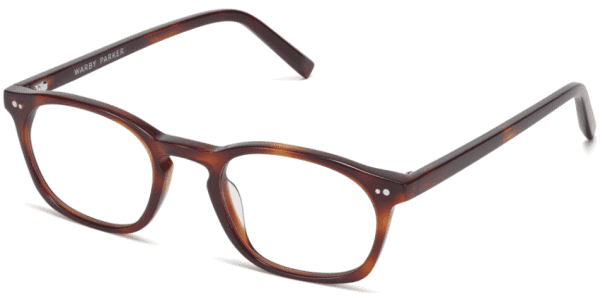 Angle View Image of Dalton Eyeglasses Collection, by Warby Parker Brand, in Crystal with Rye Tortoise Color