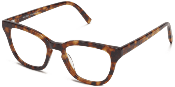 Angle View Image of Della Eyeglasses Collection, by Warby Parker Brand, in Acorn Tortoise Color