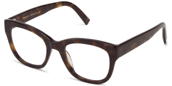 Angle View Image of Tatum Eyeglasses Collection, by Warby Parker Brand, in Cognac Tortoise Color
