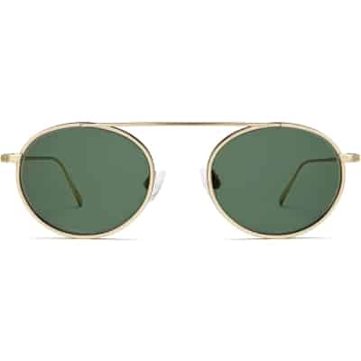 Front View Image of Corwin Sunglasses Collection, by Warby Parker Brand, in Polished Gold with Whiskey Tortoise Matte Color