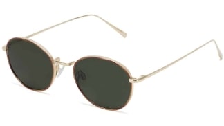 Angle View Image of Colvin Sunglasses Collection, by Warby Parker Brand, in Polished Gold with Savanna Tortoise Color