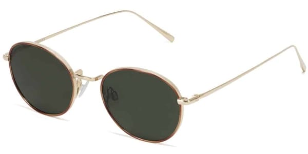 Angle View Image of Colvin Sunglasses Collection, by Warby Parker Brand, in Polished Gold with Savanna Tortoise Color