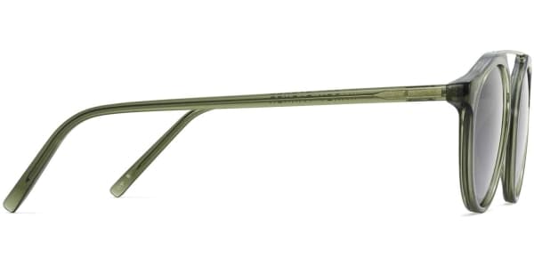 Side View Image of Cooper Sunglasses Collection, by Warby Parker Brand, in Seaweed Crystal with Riesling Color