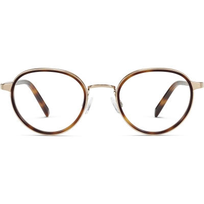Front View Image of Nestor Eyeglasses Collection, by Warby Parker Brand, in Oak Barrel with Riesling Color