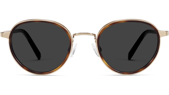 Front View Image of Nestor Sunglasses Collection, by Warby Parker Brand, in Oak Barrel with Riesling Color
